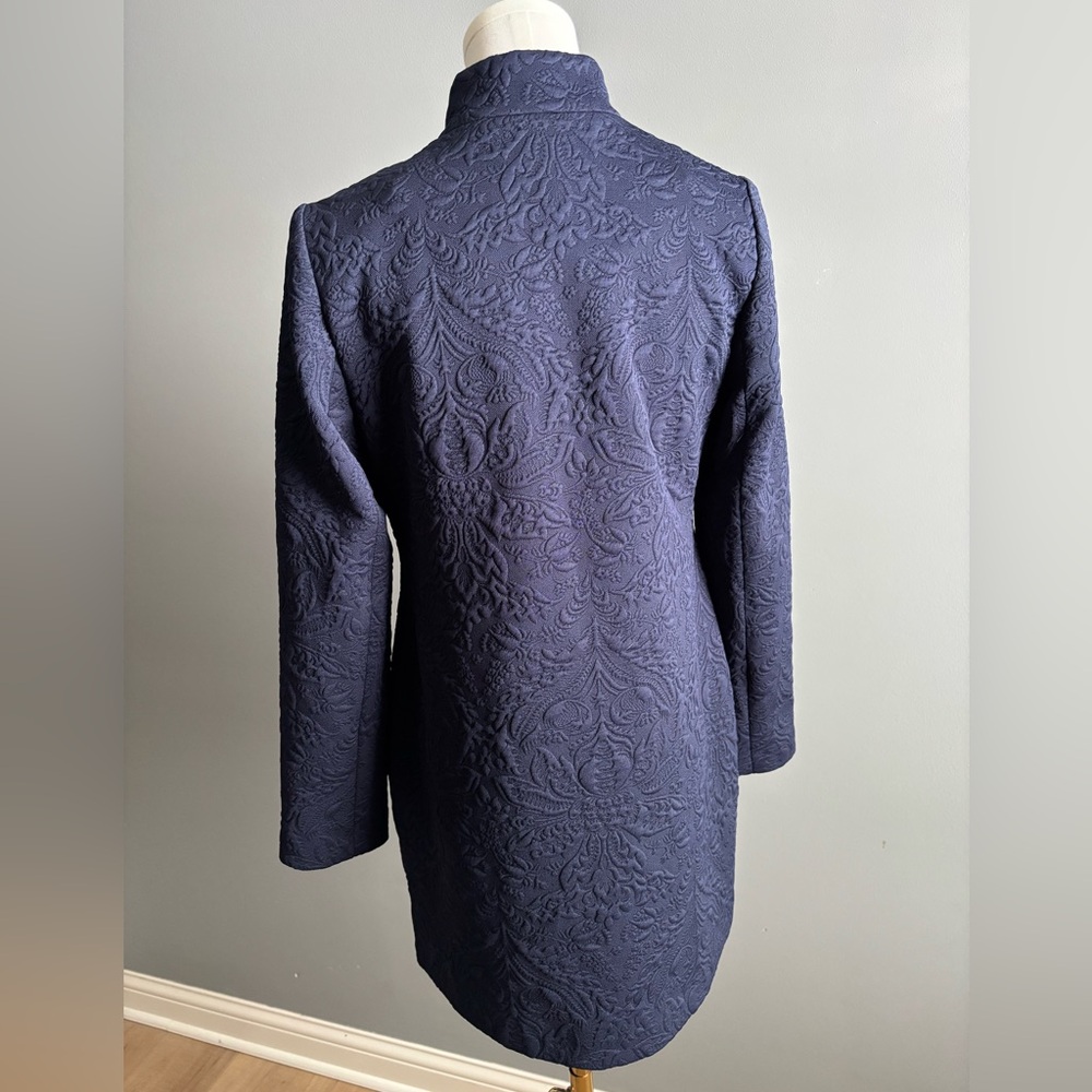 Chico's Navy Textured Long Blazer Jacket - Picture 7 of 7